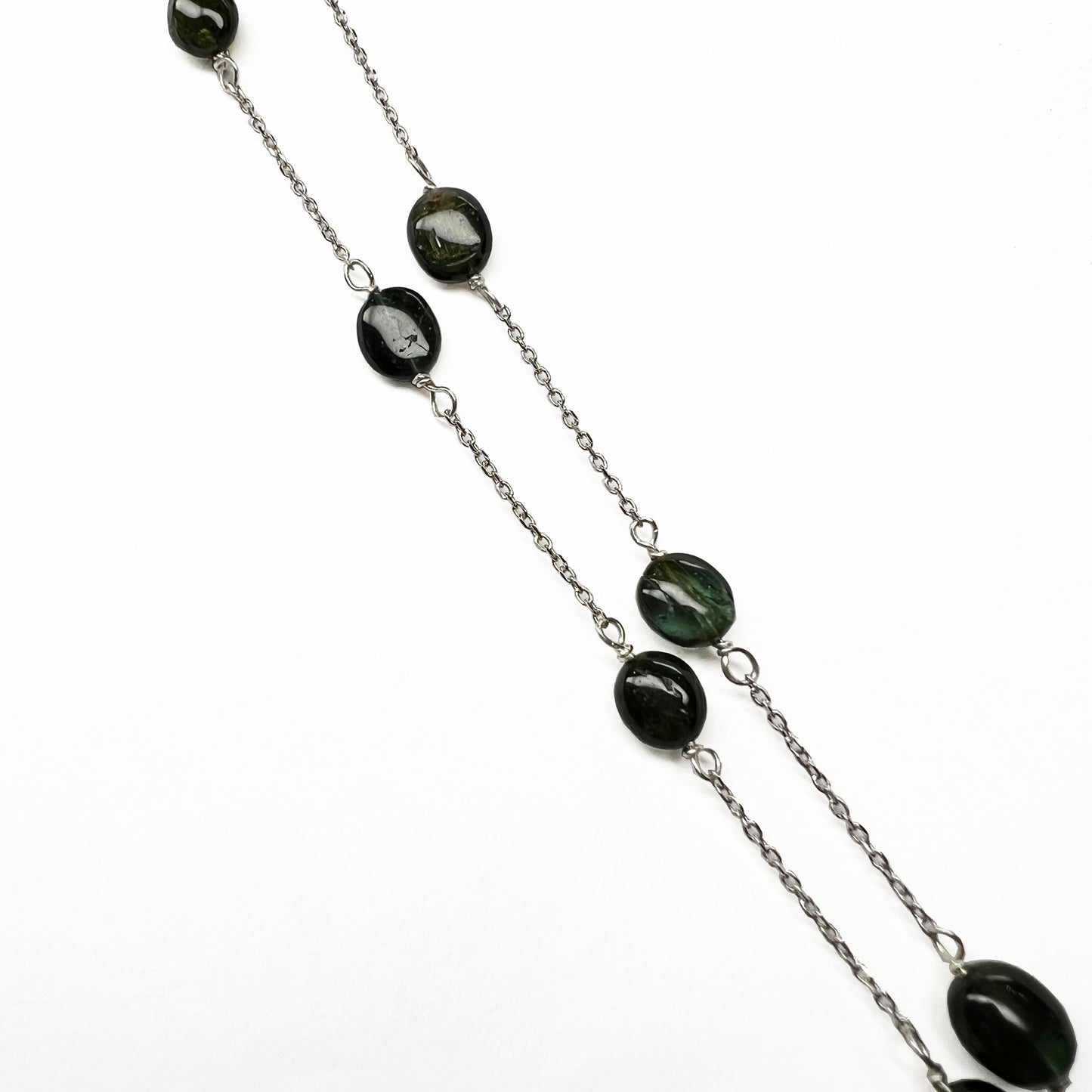 Silver Green Tourmaline Necklace