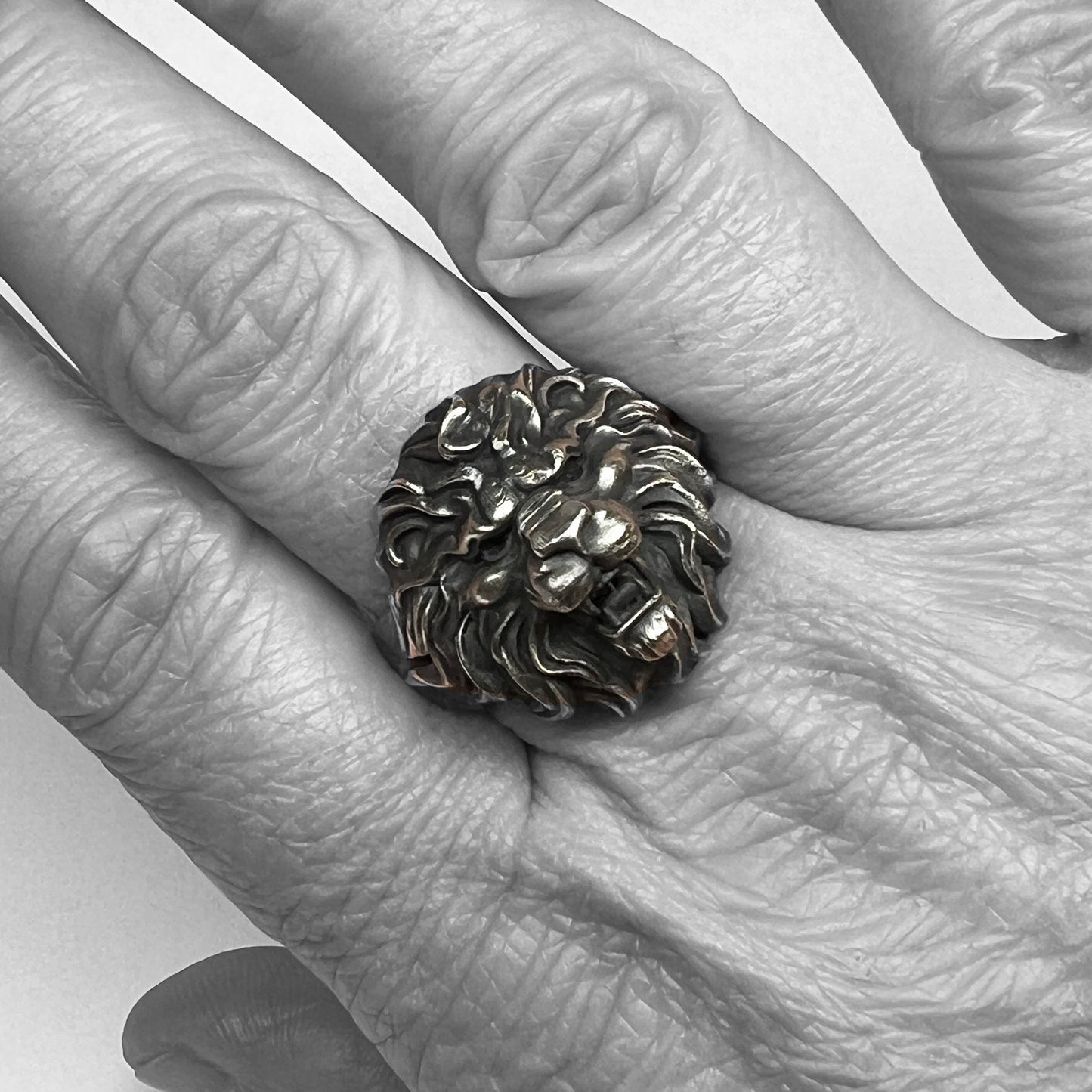 Sterling Silver Lion Ring