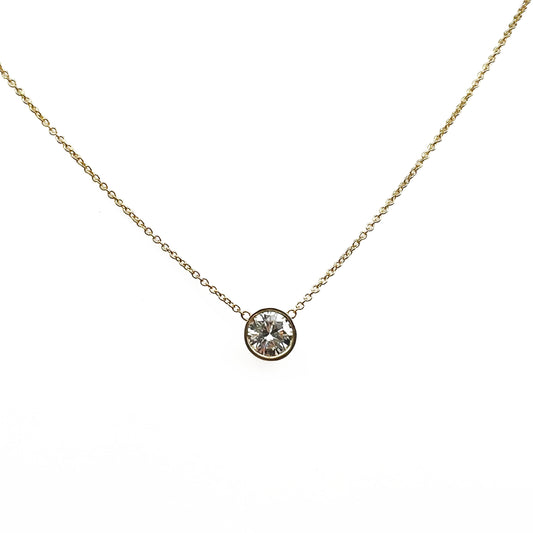 14k Solitaire Diamond Necklace 0.64ct
