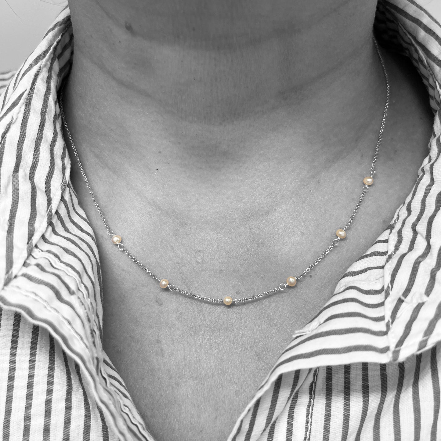 Silver Pearls Necklace