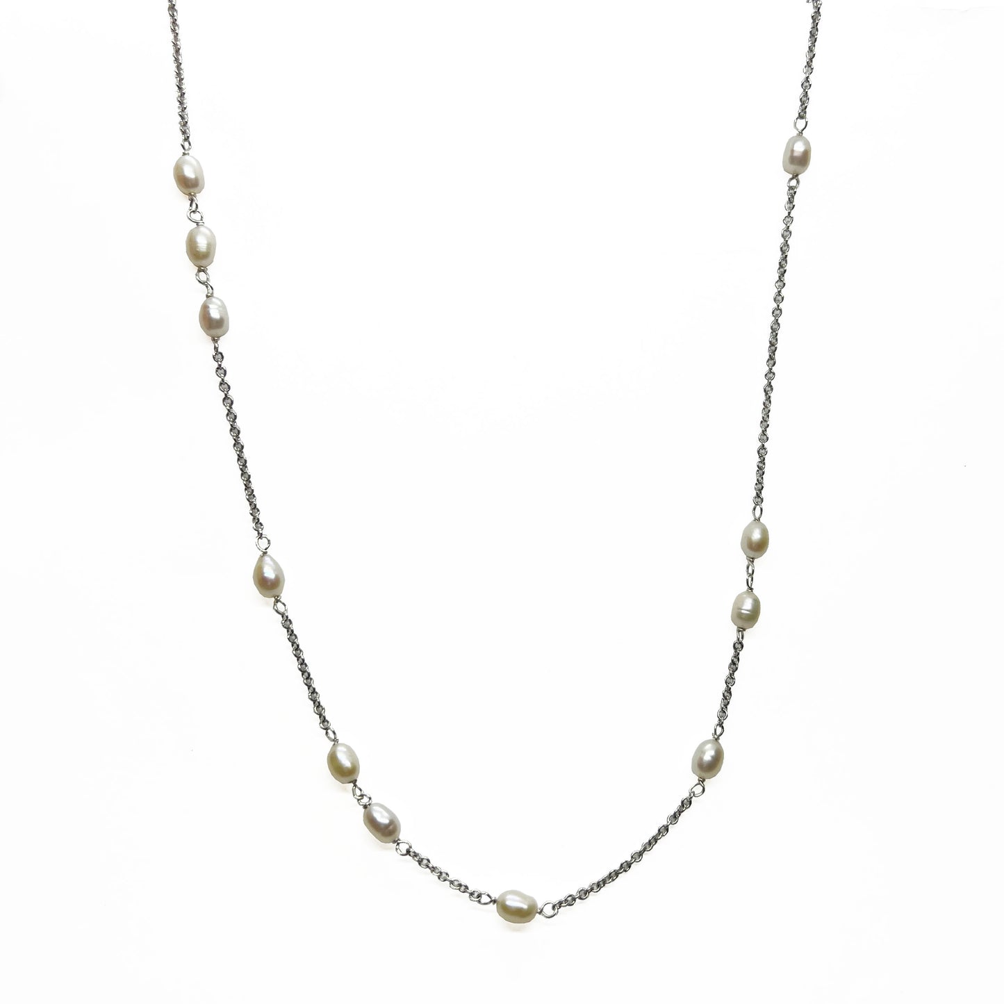 Silver Pearls Necklace