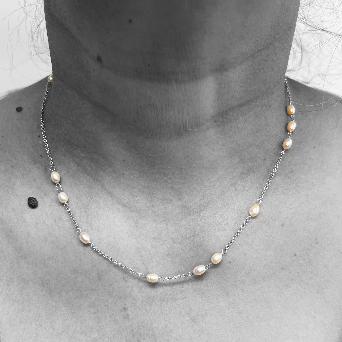 Silver Pearls Necklace