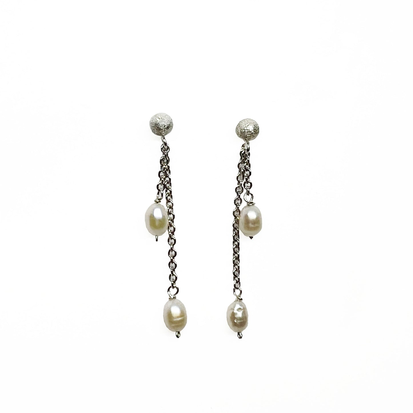 Silver Pearl Earrings