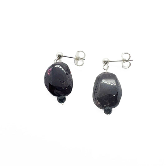 Silver Garnet Earrings