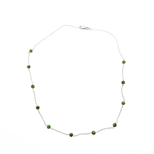Silver Jade Beads Necklace