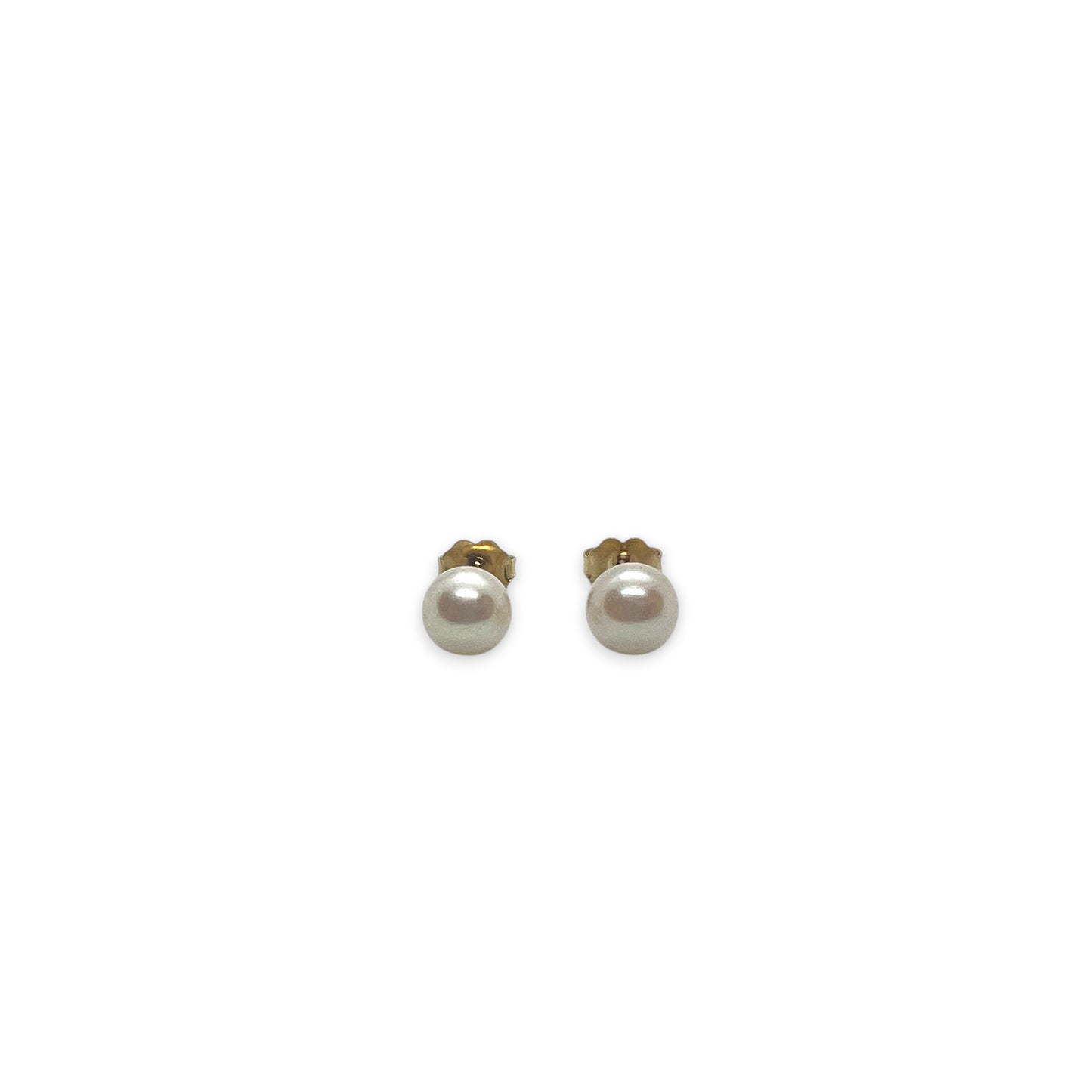 14ky Saltwater Pearl Earrings 6.75mm