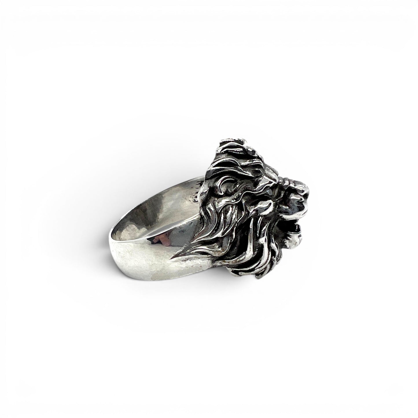 Sterling Silver Lion Ring with Diamonds