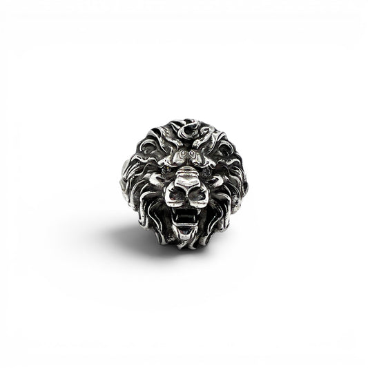 Sterling Silver Lion Ring with Diamonds