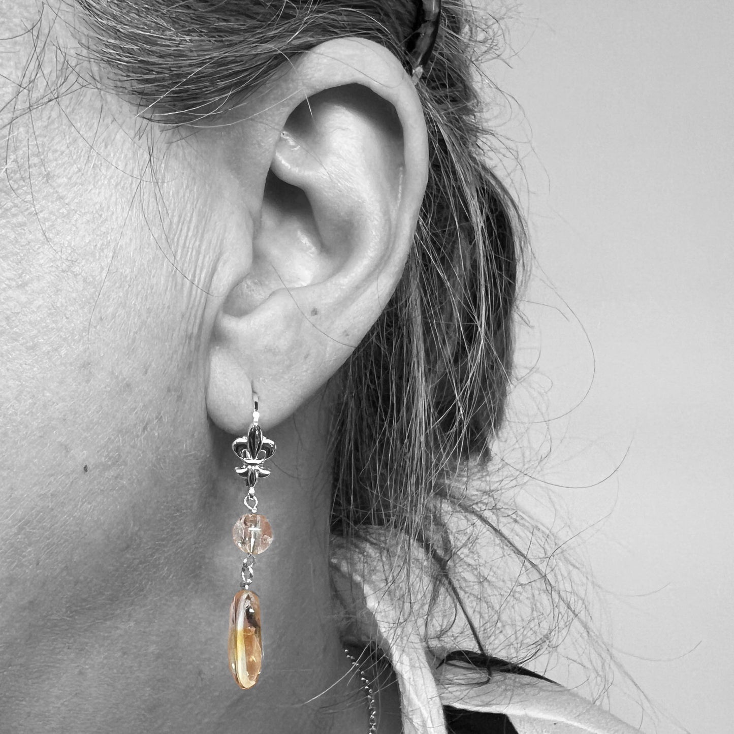 Silver Citrine Earrings