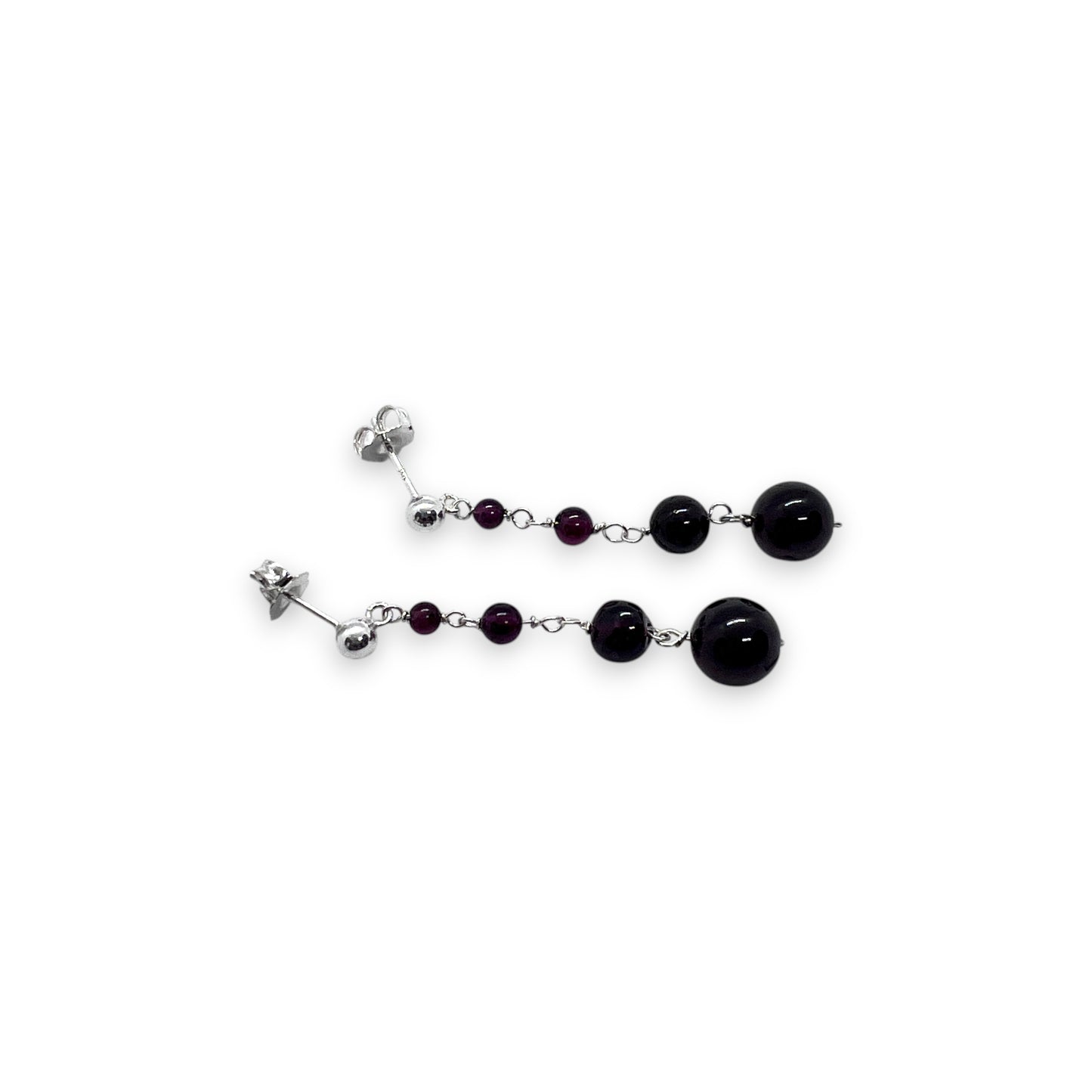 Silver Garnet Earrings