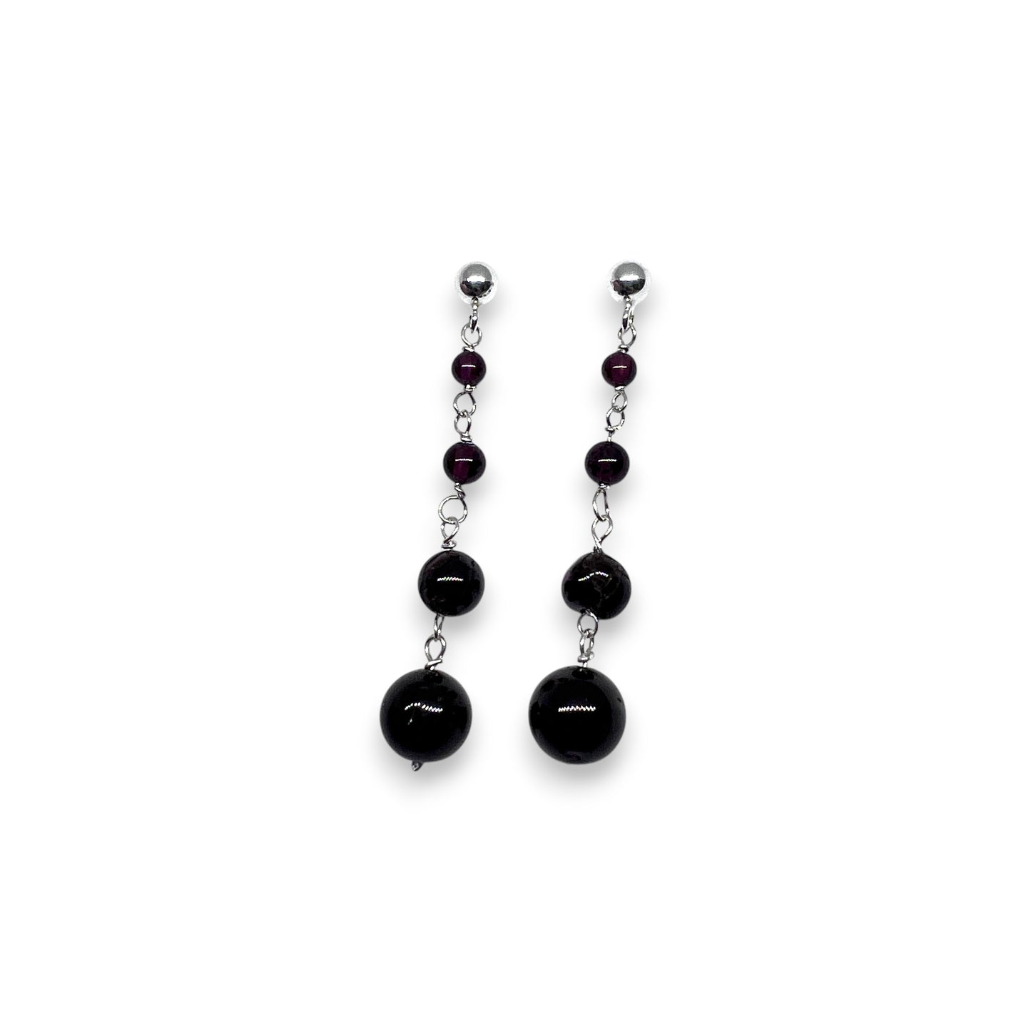 Silver Garnet Earrings