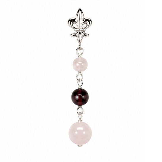 Silver Garnet and Rose Quartz Earrings
