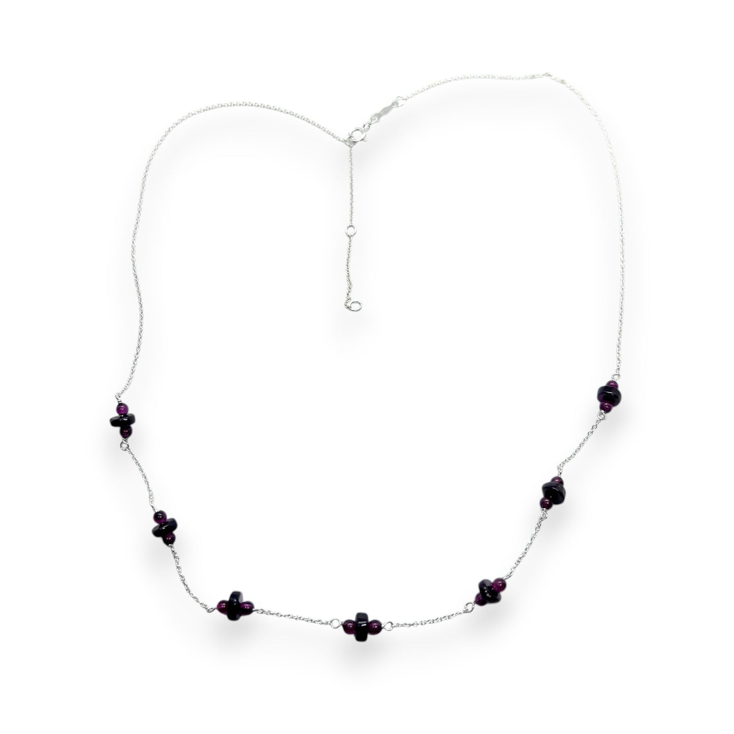 Silver Garnet Necklace