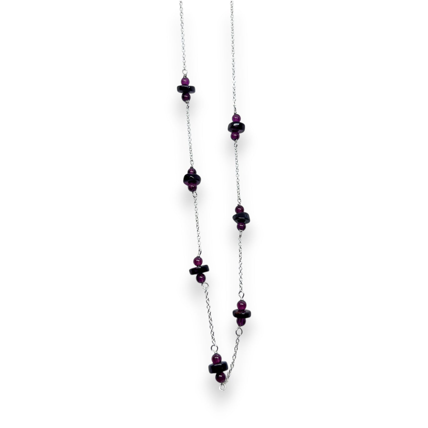 Silver Garnet Necklace