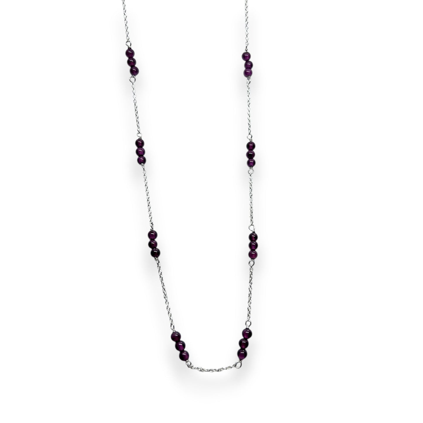 Silver Garnet Necklace