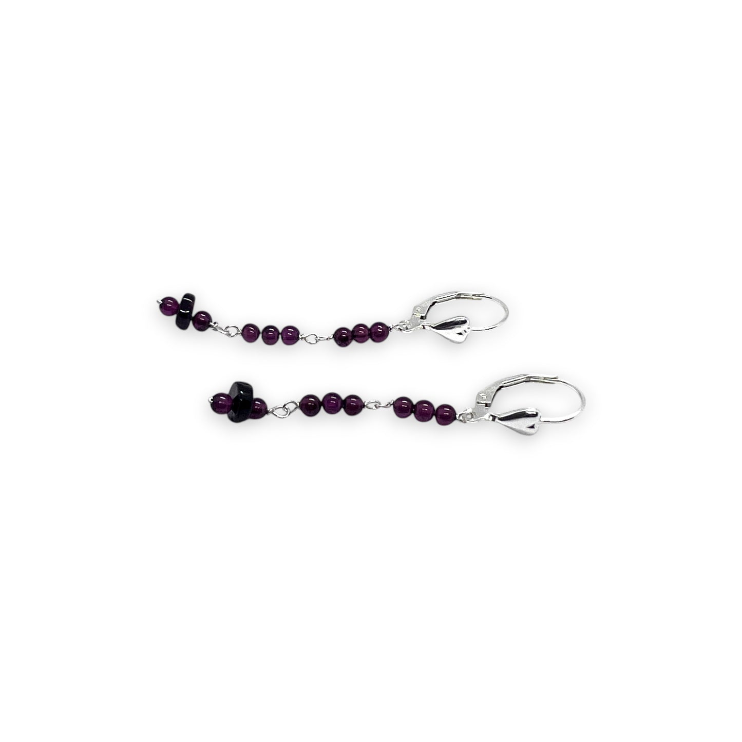 Silver Garnet Earrings