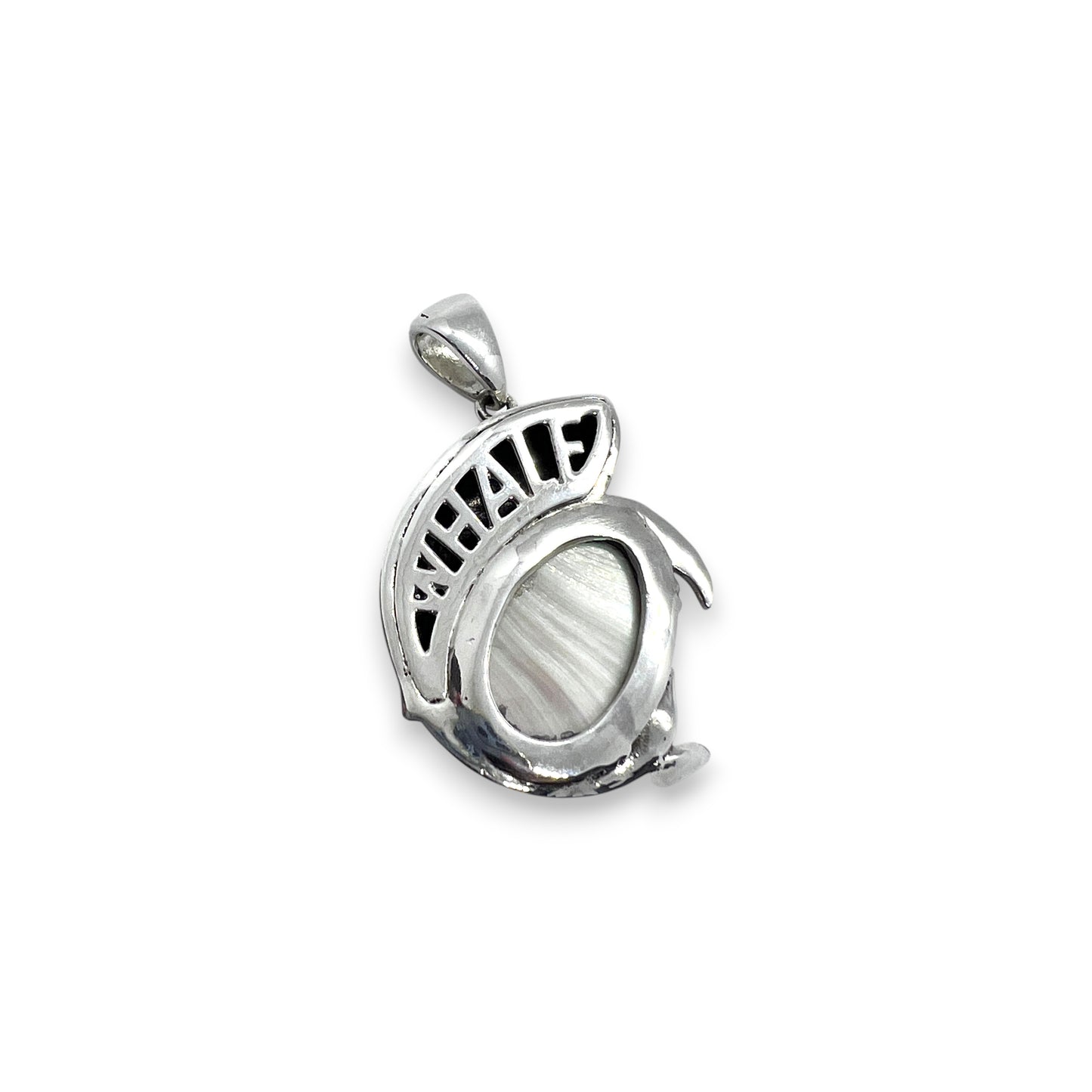 Silver Abalone Whale Pendant
