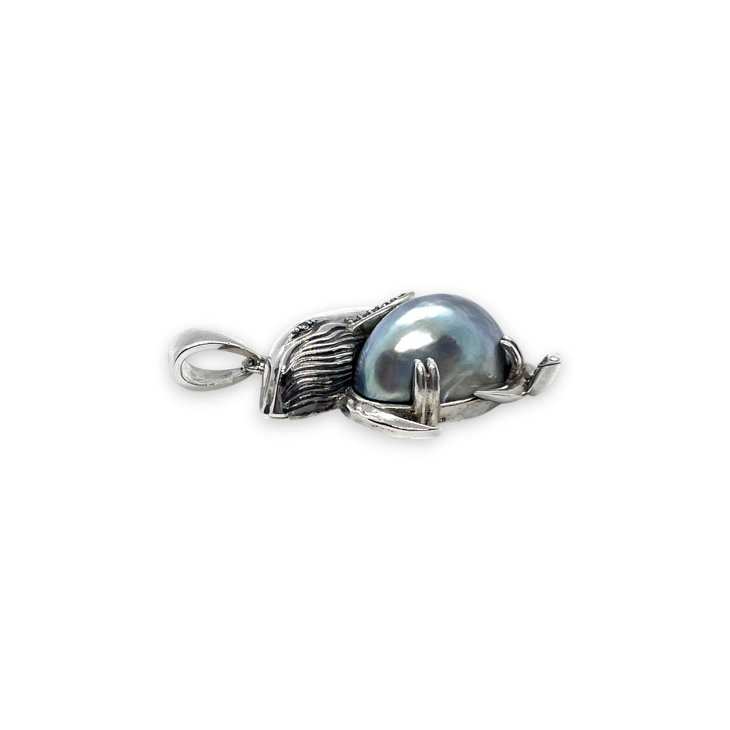 Silver Abalone Whale Pendant