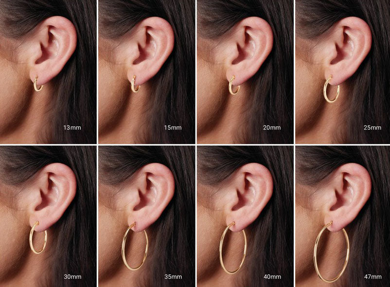 14KY Gold Tube Hoop Earrings 3mm
