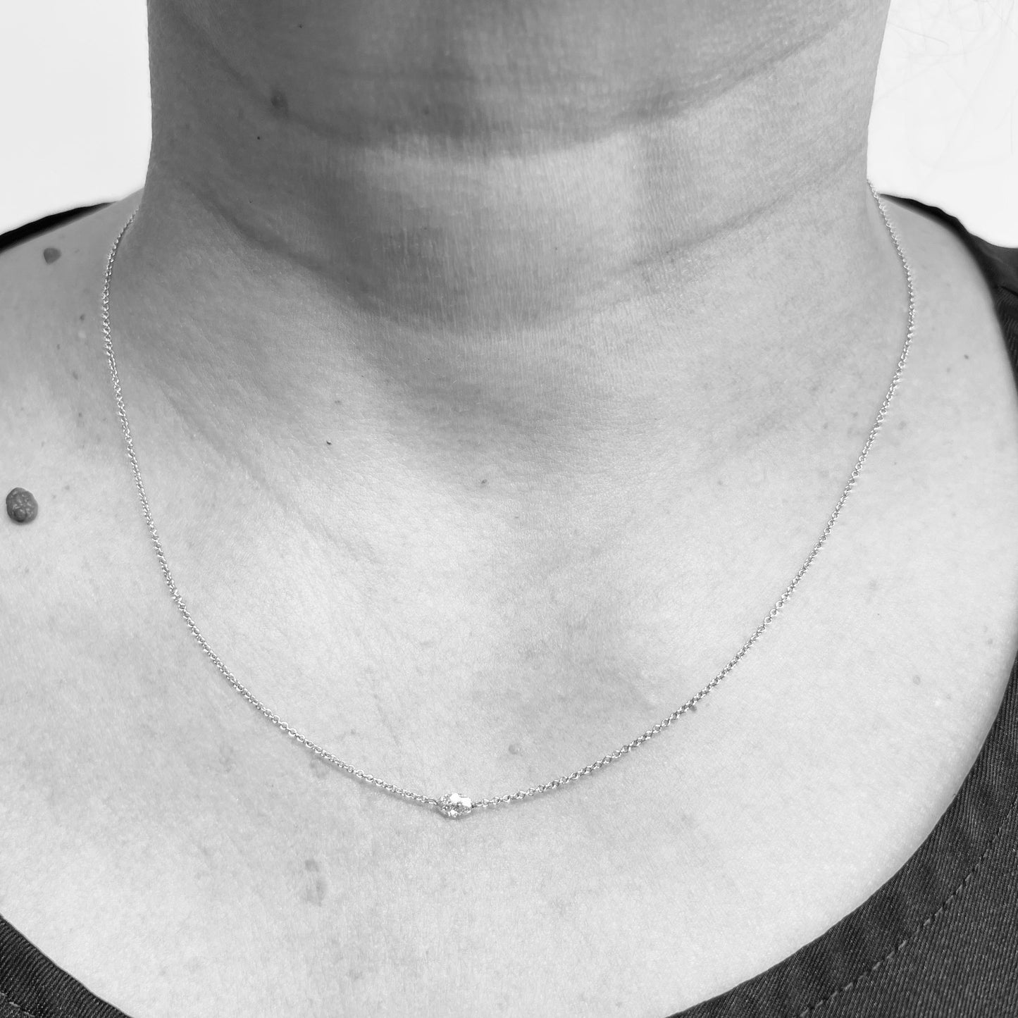 18kw Drilled  Diamond Necklace