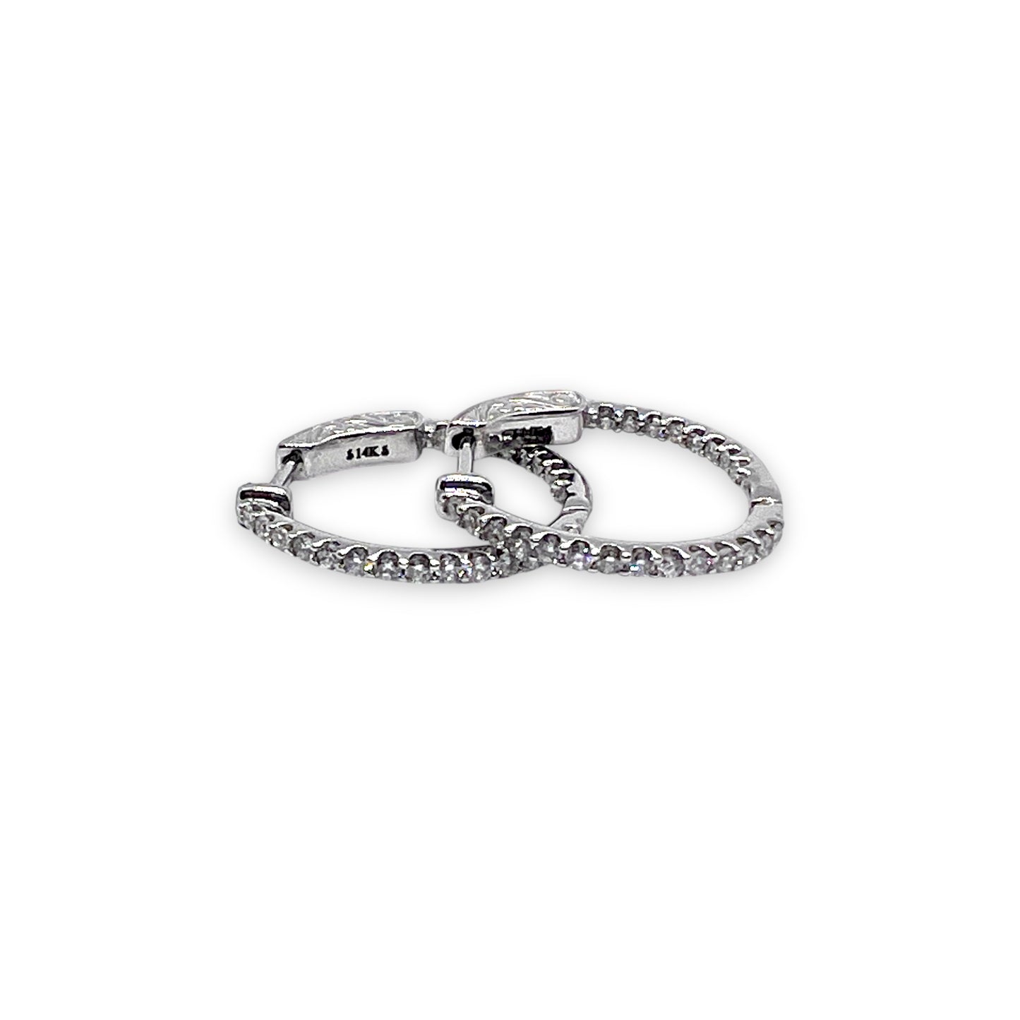 14kw Diamond Hoop Earrings 0.50ctw 20mm