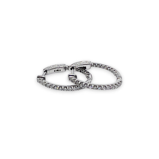 14kw Diamond Hoop Earrings 0.50ctw 20mm