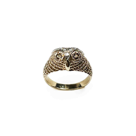 14ky Owl Diamond Ring