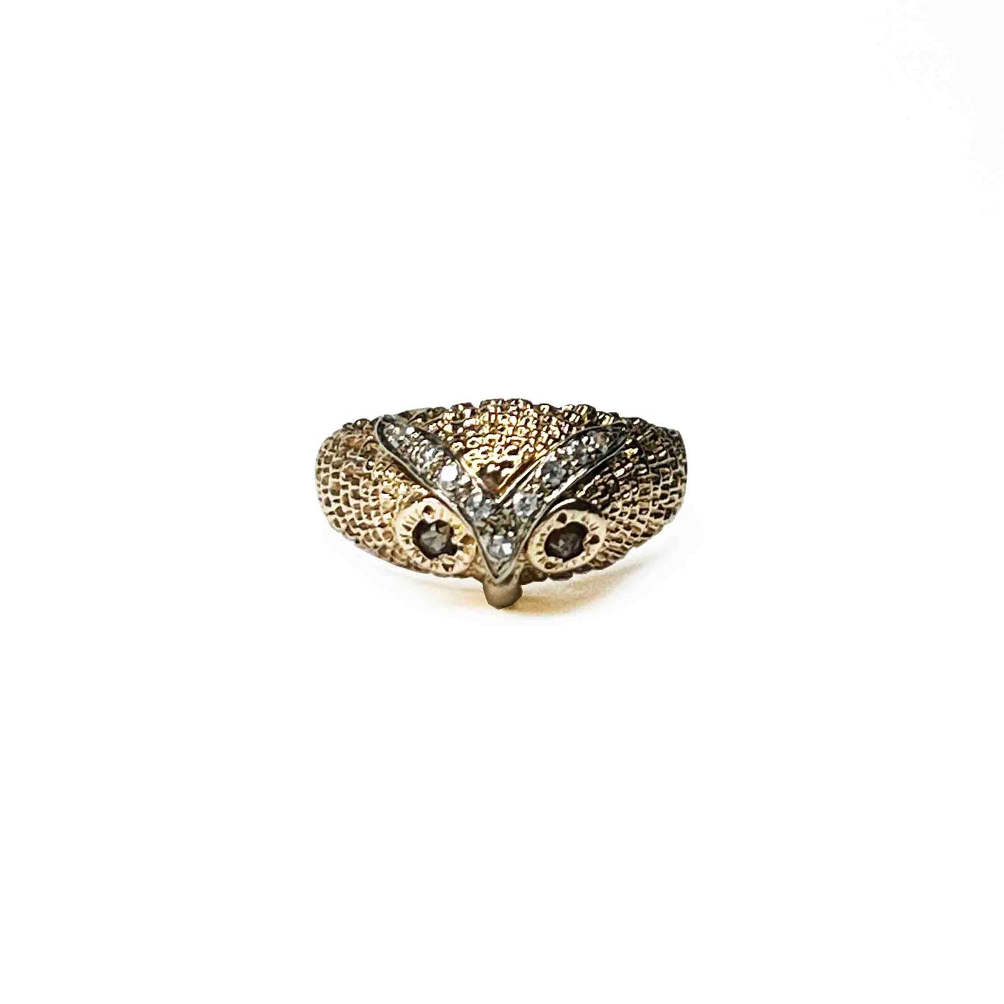 14ky Owl Diamond Ring