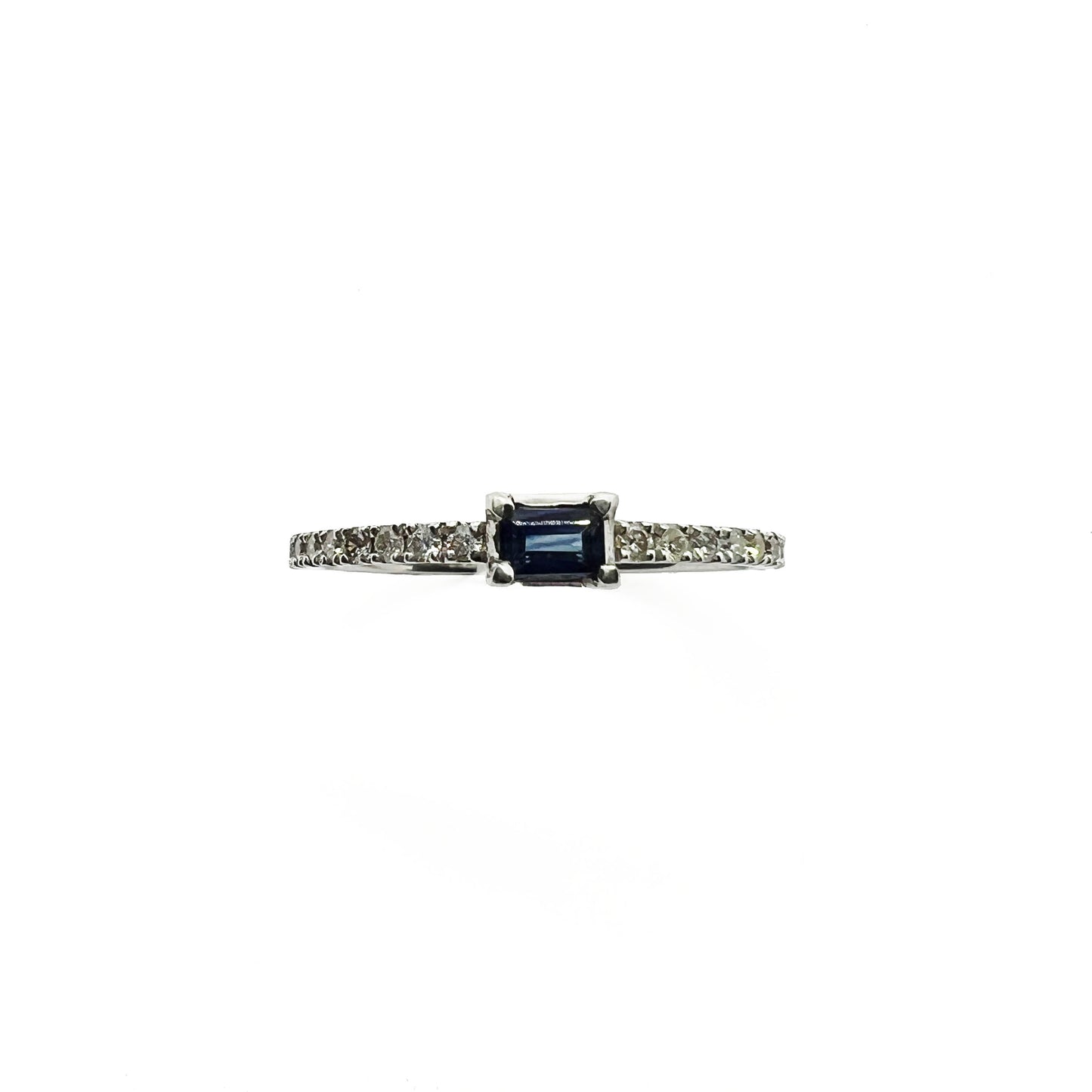 18kw Sapphire and Diamond Band