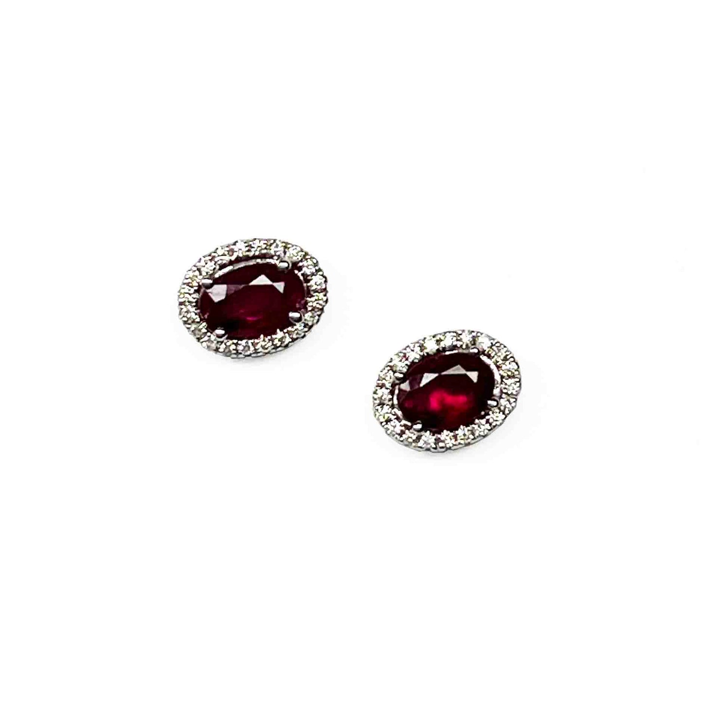 14kw Ruby & Diamond  Earrings