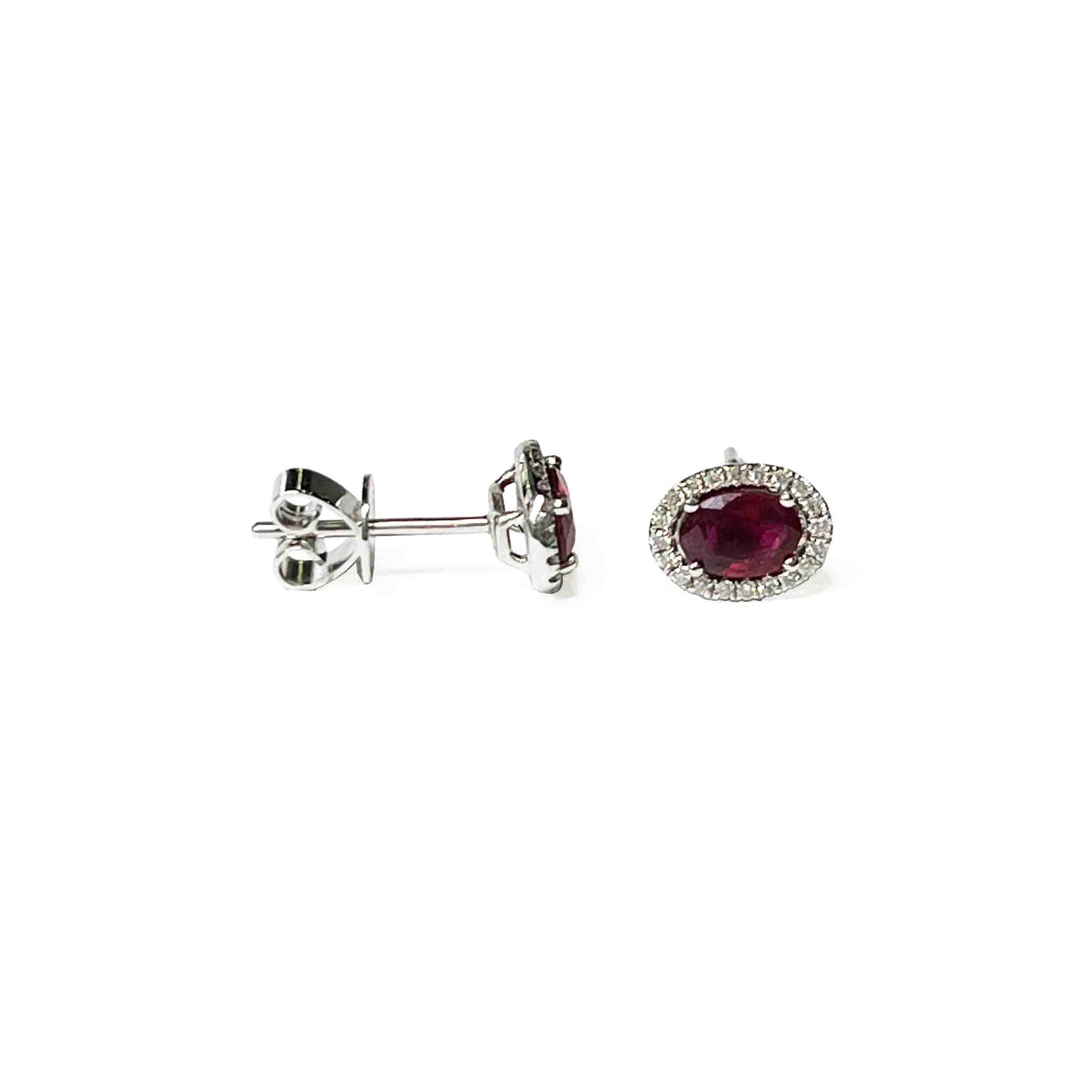 14kw Ruby & Diamond  Earrings