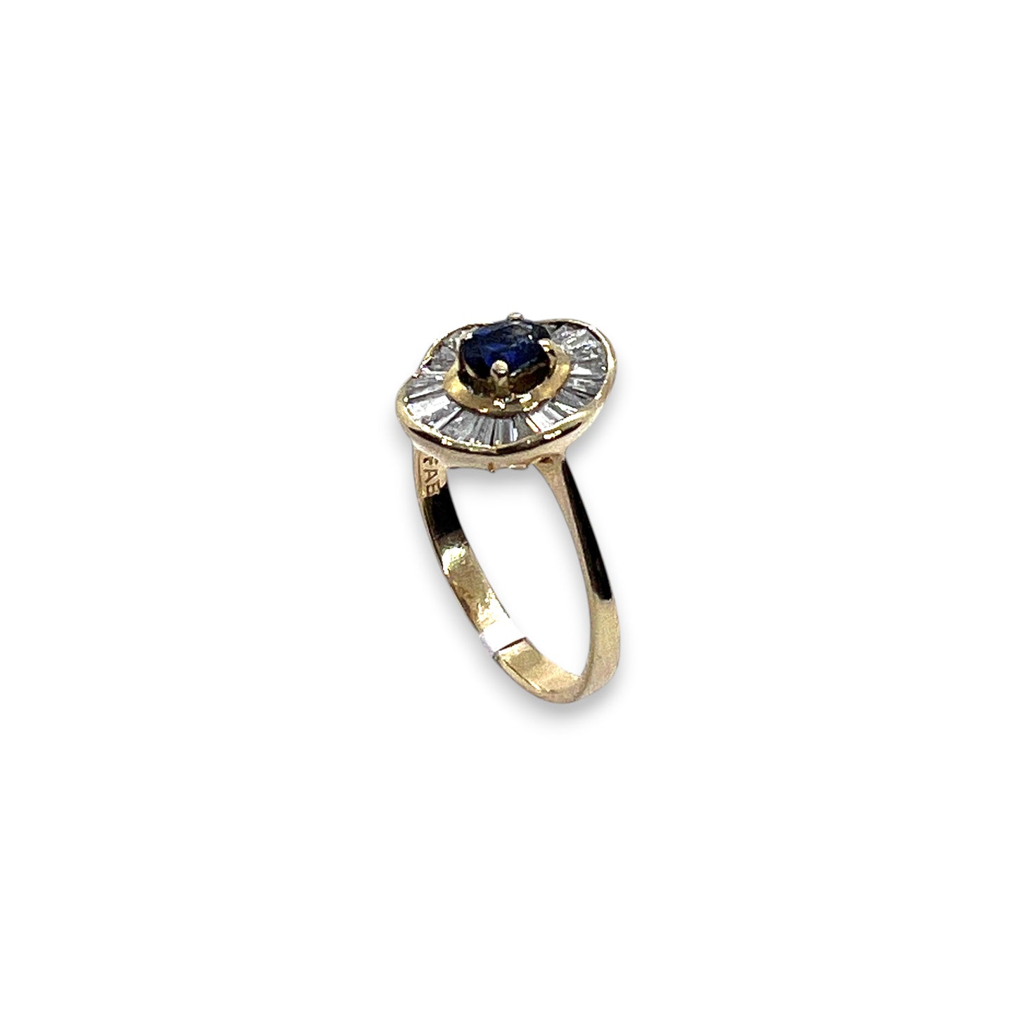14ky Blue Sapphire and Diamond Ring