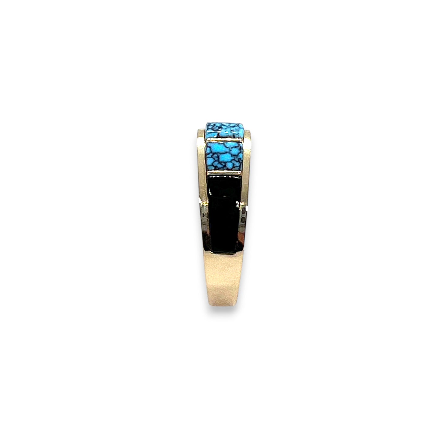 14ky Turquoise and Onyx Ring