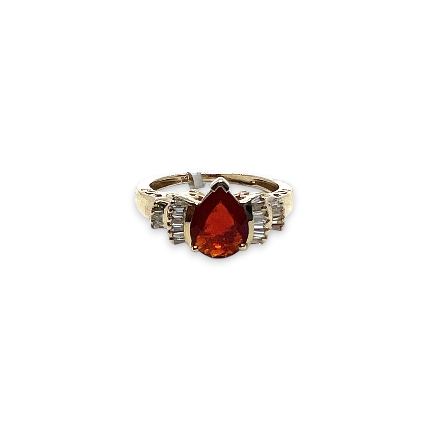 14ky Garnet and Diamond Ring