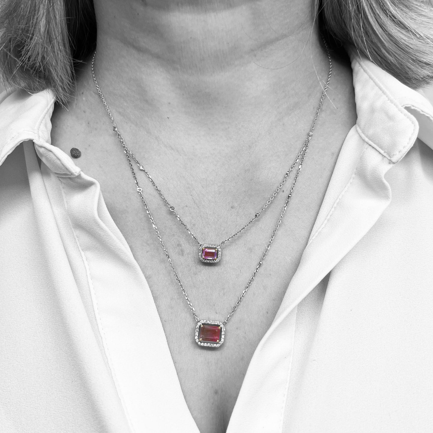 14kw Pink Tourmaline Necklace