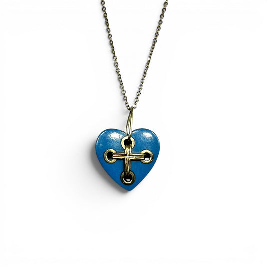 18ky Turquoise Heart Pendant