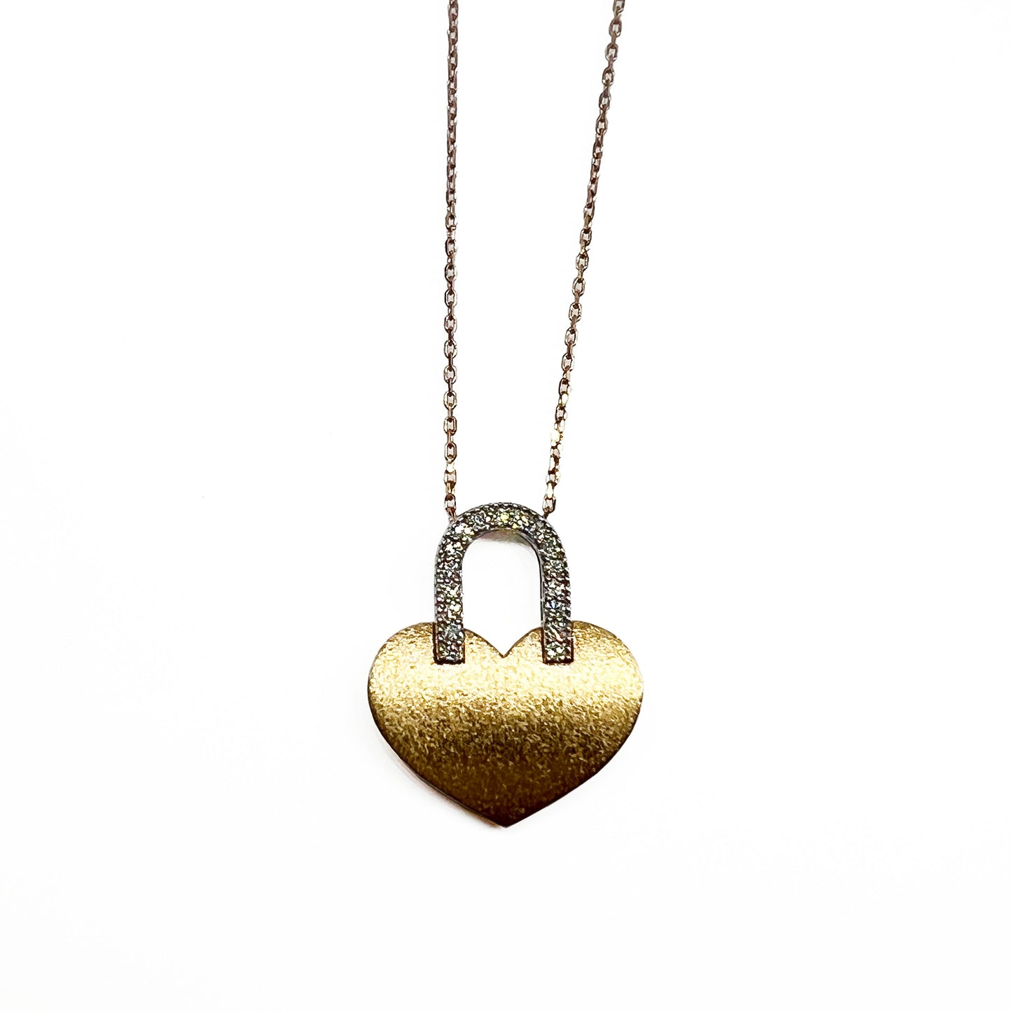 18kr Diamond Heart Necklace