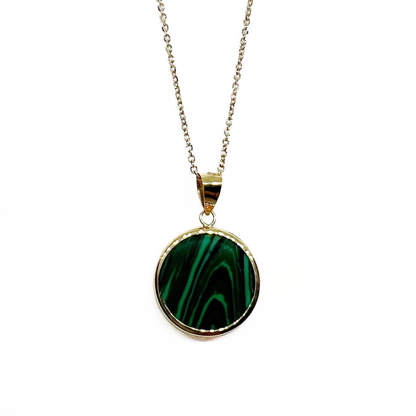 18ky Malachite Pendant