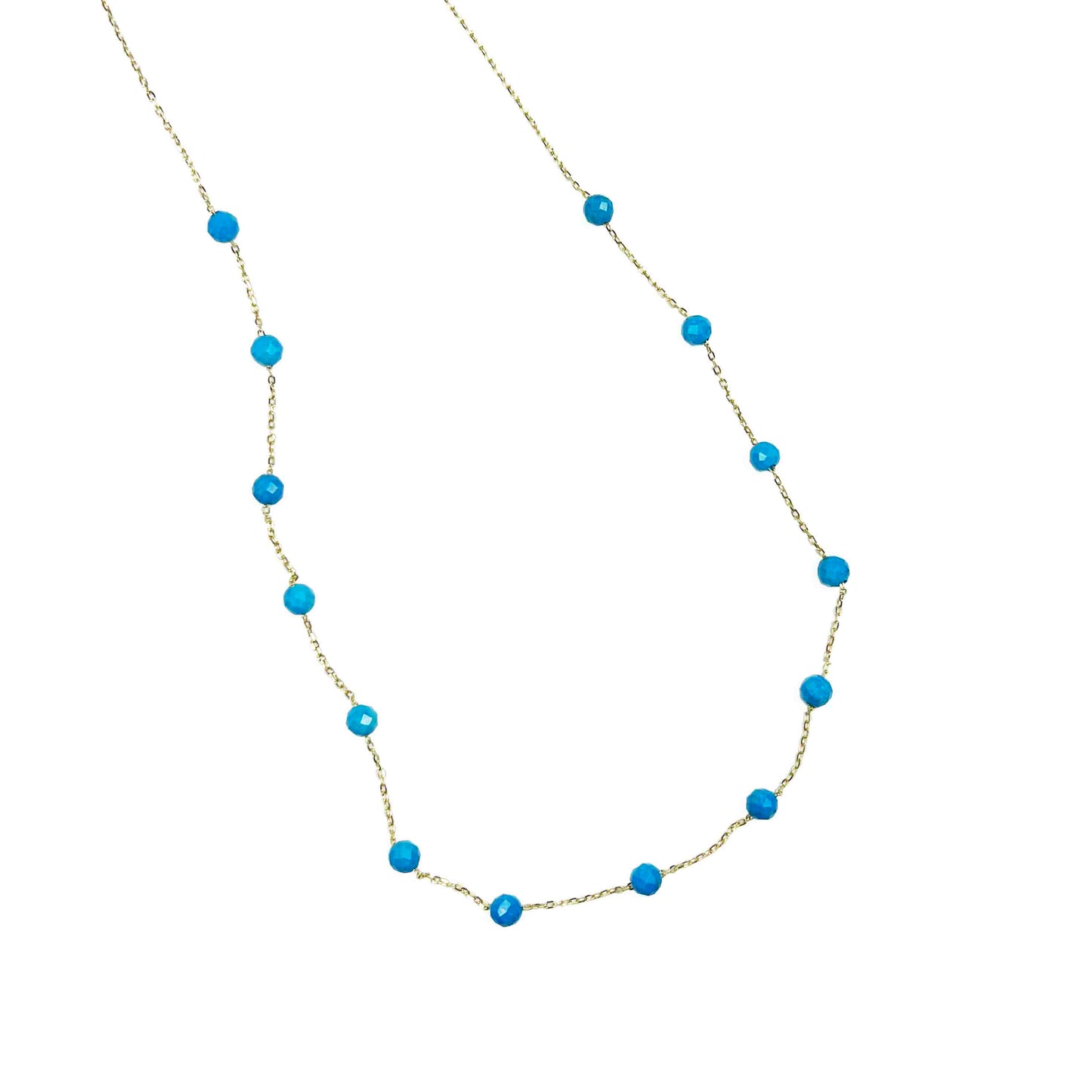 18ky Turquoise Beads Necklace