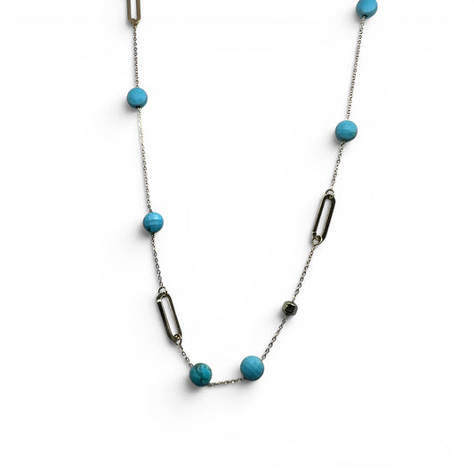 18ky Turquoise and Gold Links Necklace