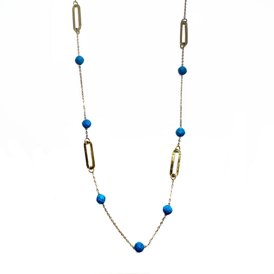 18ky Turquoise Beads Necklace