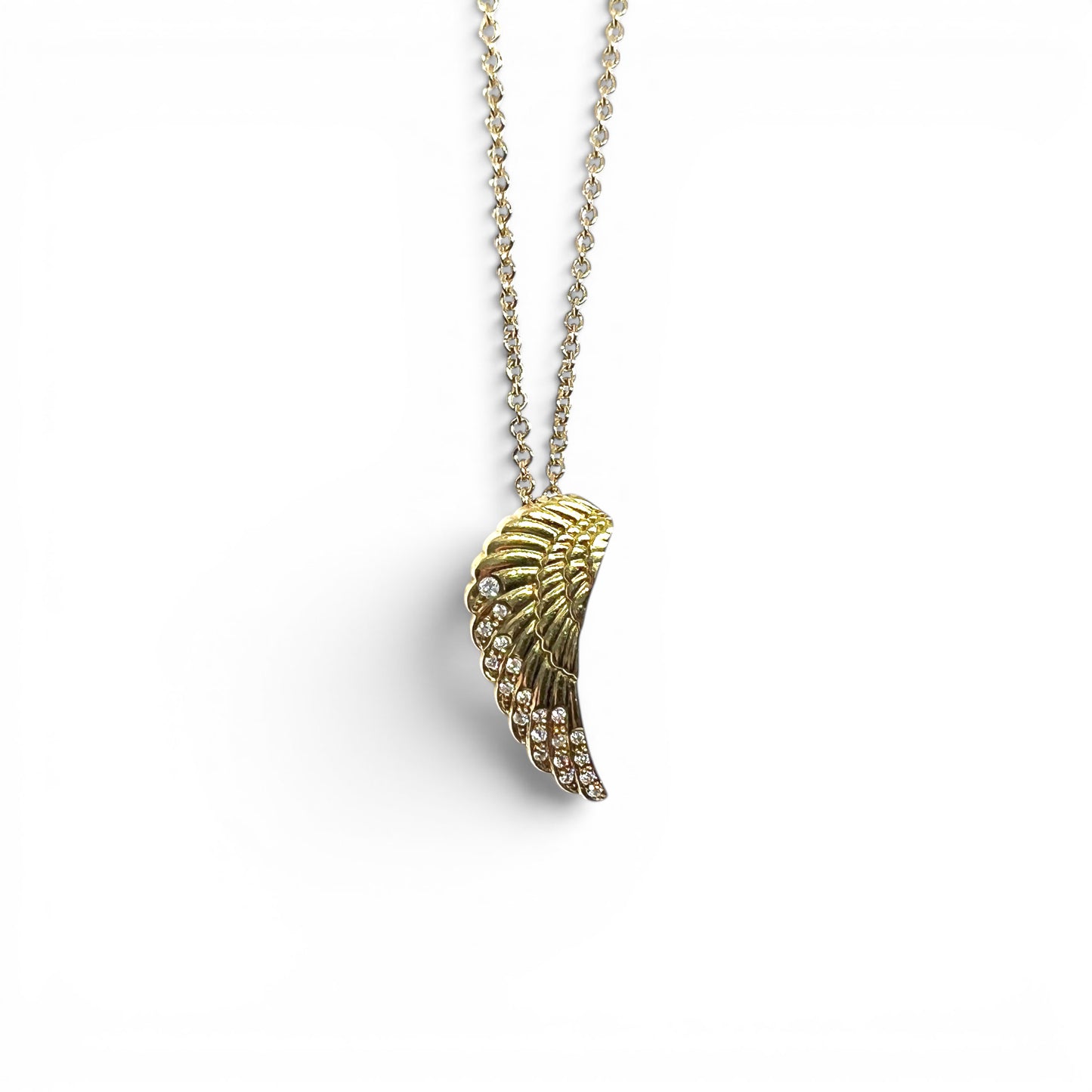 18ky Diamond Angel Wing Pendant