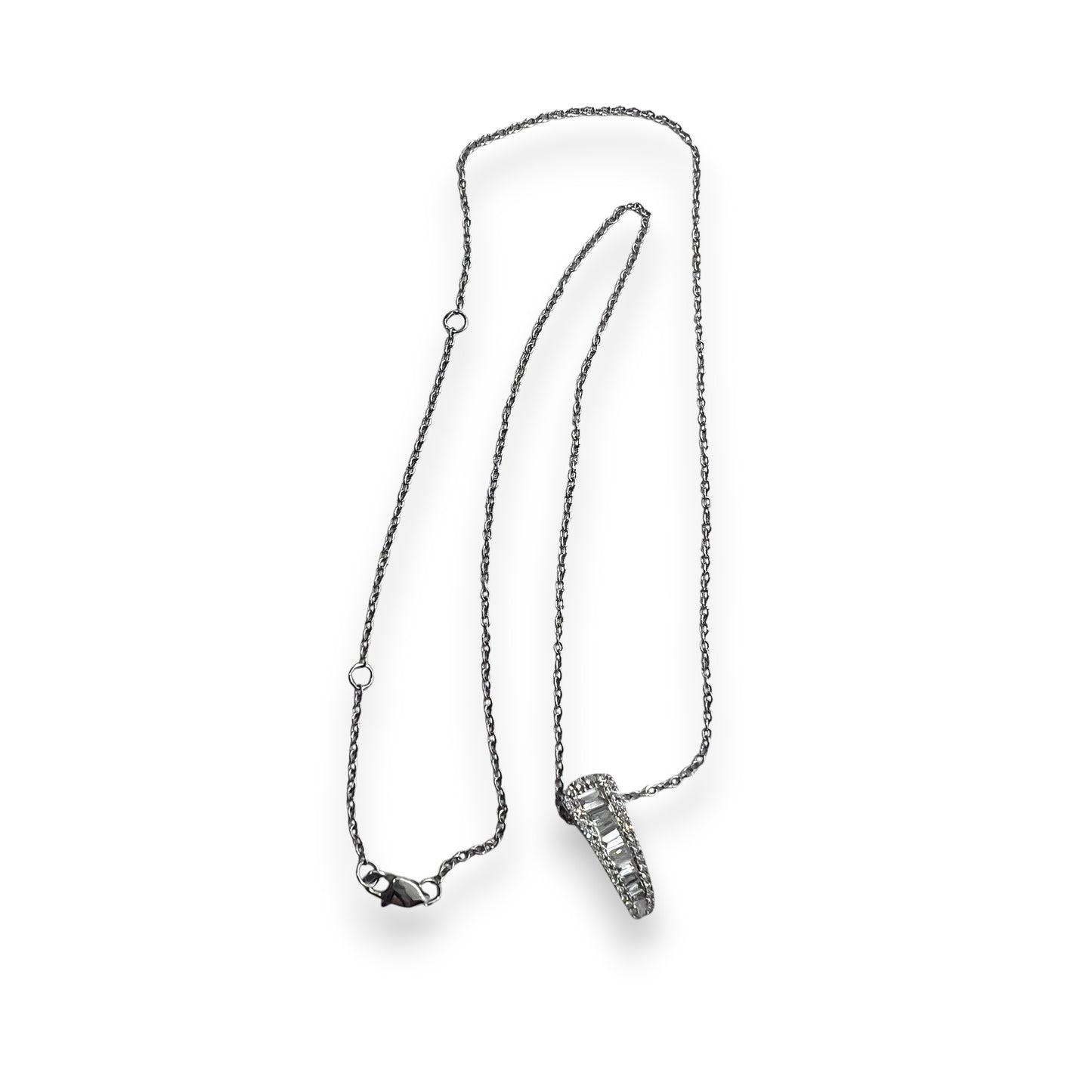 18kw Baguette Diamond Necklace