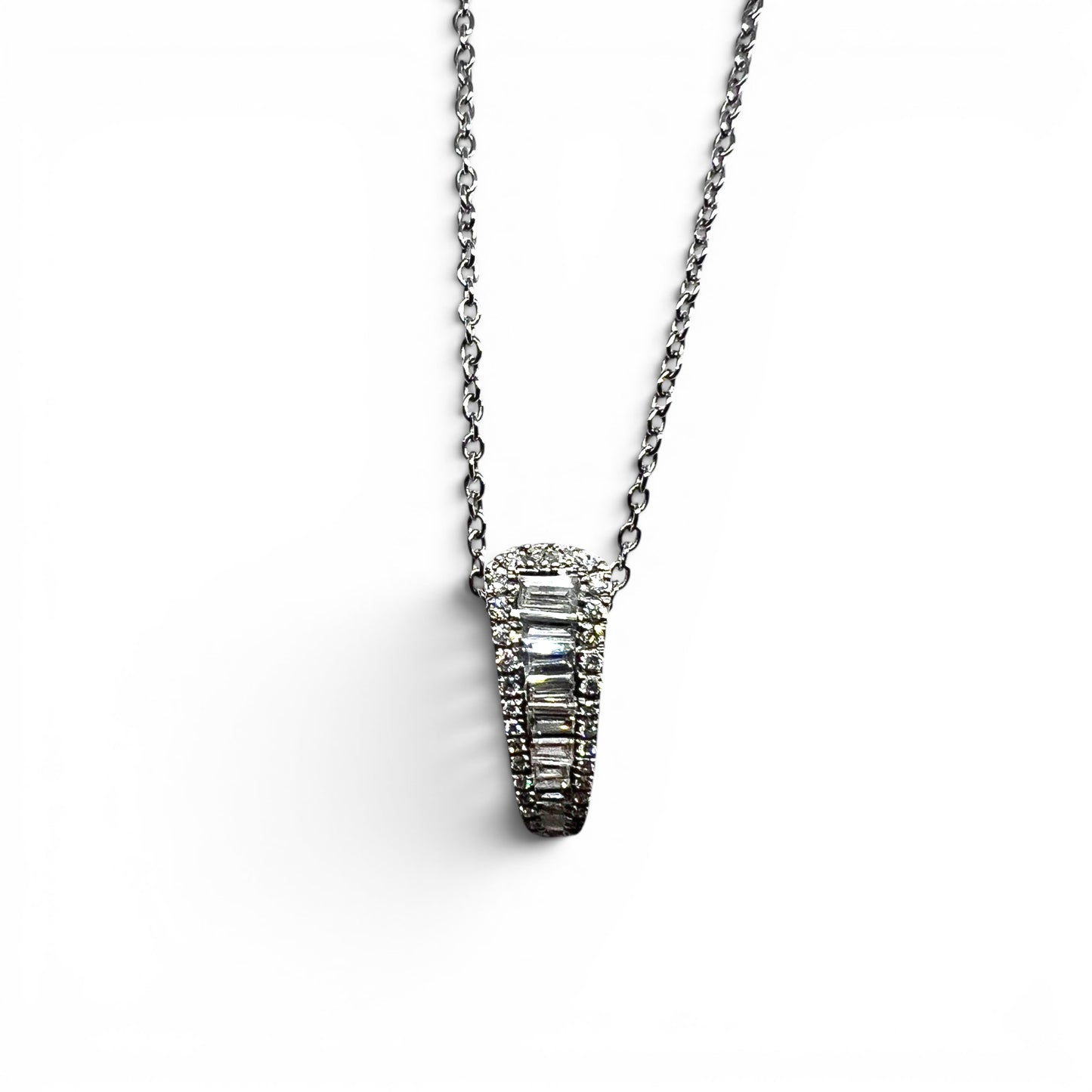 18kw Baguette Diamond Necklace