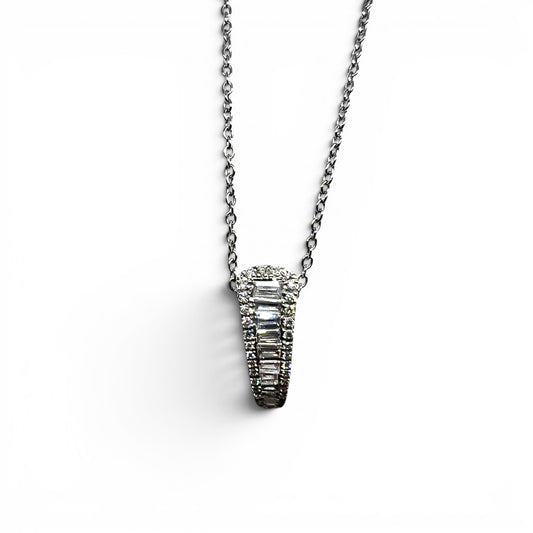 18kw Baguette Diamond Necklace