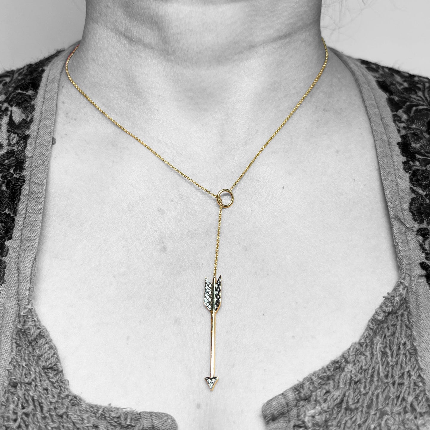 18ktt Arrow Necklace