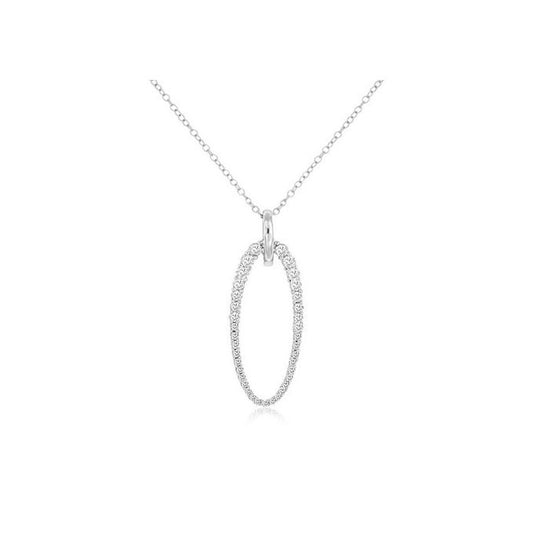 14kw Diamonds Set Oval Pendant