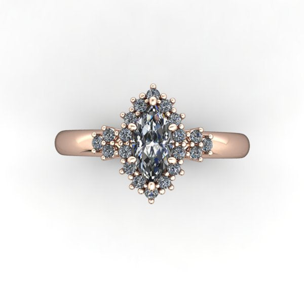 Marquise Diamond Halo Ring - eklektic jewelry studio