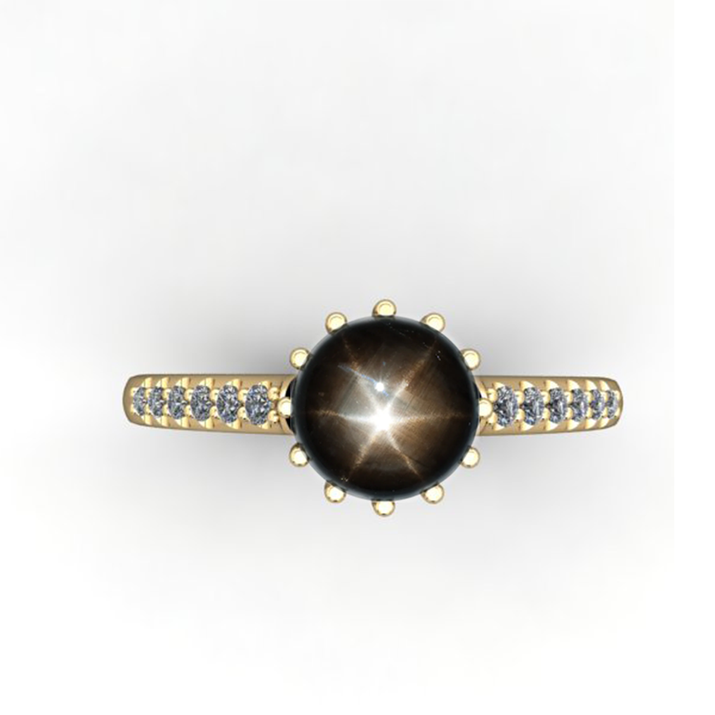 Black Star Sapphire Ring - eklektic jewelry studio