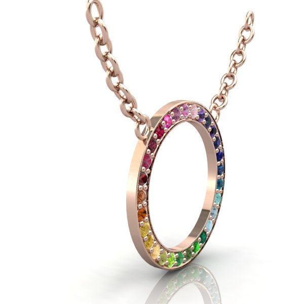 Rainbow Circle Pendant with Chain - eklektic jewelry studio